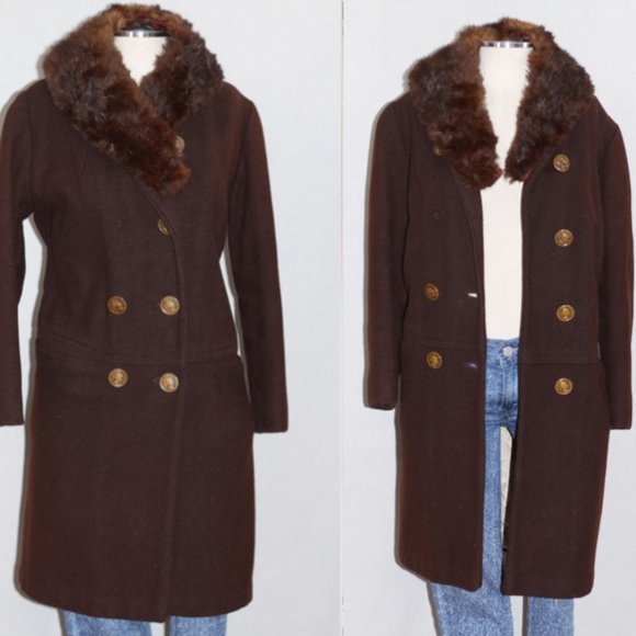 Roma XXVll Brown Fur Wool Coat - Picture 16 of 16